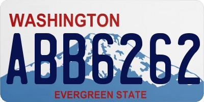 WA license plate ABB6262