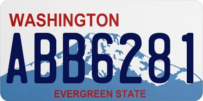WA license plate ABB6281