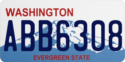 WA license plate ABB6308