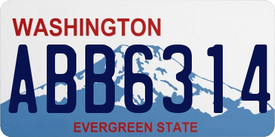 WA license plate ABB6314