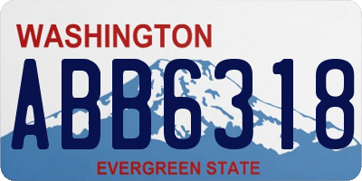 WA license plate ABB6318