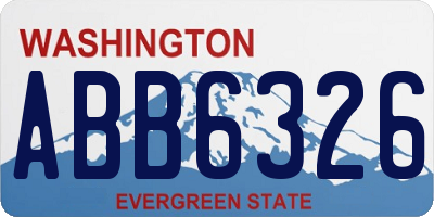 WA license plate ABB6326