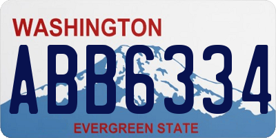 WA license plate ABB6334