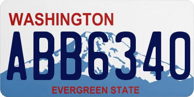 WA license plate ABB6340