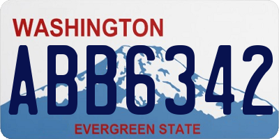WA license plate ABB6342