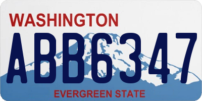 WA license plate ABB6347
