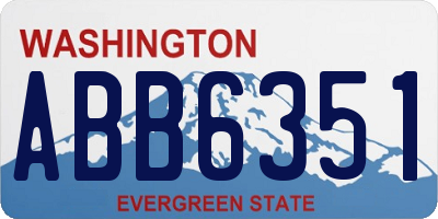 WA license plate ABB6351