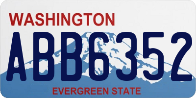 WA license plate ABB6352
