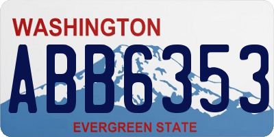 WA license plate ABB6353