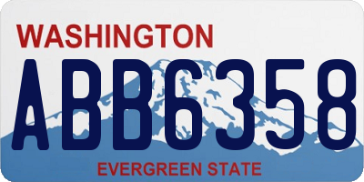WA license plate ABB6358