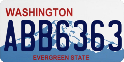 WA license plate ABB6363