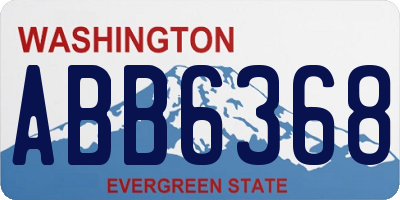 WA license plate ABB6368