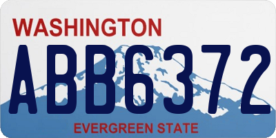 WA license plate ABB6372