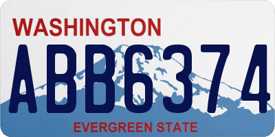 WA license plate ABB6374