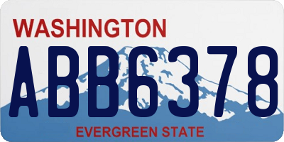 WA license plate ABB6378
