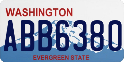 WA license plate ABB6380