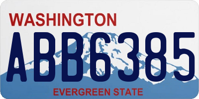 WA license plate ABB6385