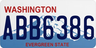 WA license plate ABB6386
