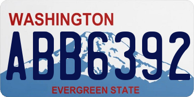 WA license plate ABB6392