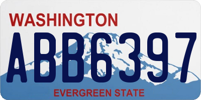 WA license plate ABB6397