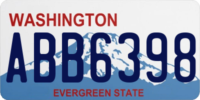 WA license plate ABB6398