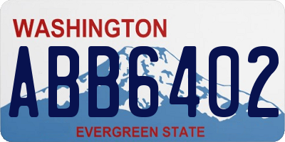 WA license plate ABB6402