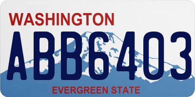 WA license plate ABB6403