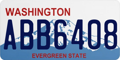WA license plate ABB6408
