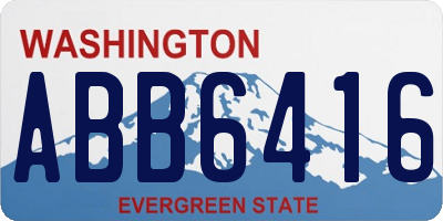 WA license plate ABB6416