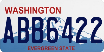 WA license plate ABB6422