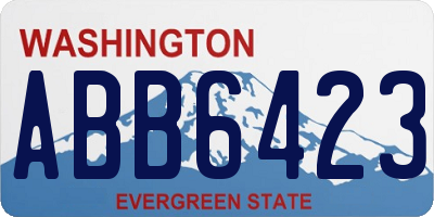 WA license plate ABB6423