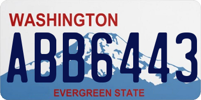 WA license plate ABB6443