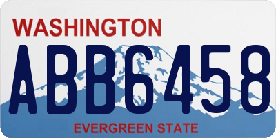 WA license plate ABB6458