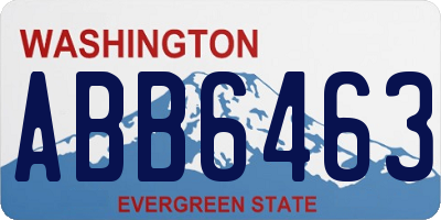WA license plate ABB6463