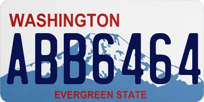 WA license plate ABB6464