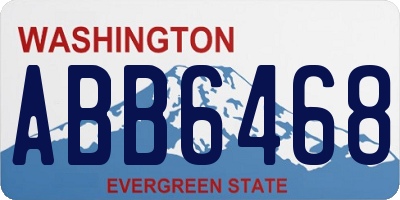 WA license plate ABB6468
