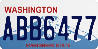 WA license plate ABB6477