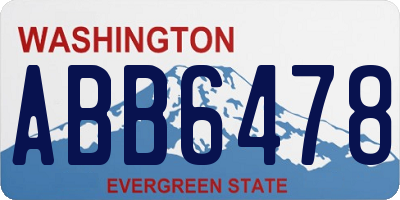 WA license plate ABB6478