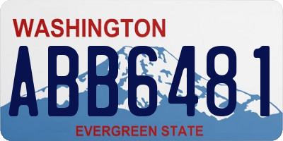 WA license plate ABB6481