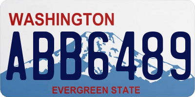 WA license plate ABB6489