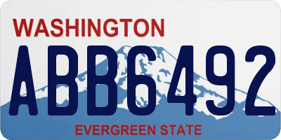 WA license plate ABB6492