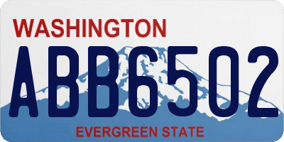 WA license plate ABB6502