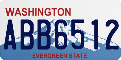 WA license plate ABB6512