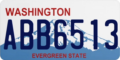 WA license plate ABB6513