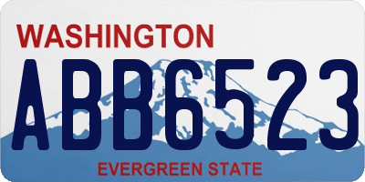 WA license plate ABB6523