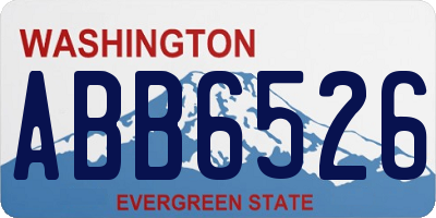 WA license plate ABB6526