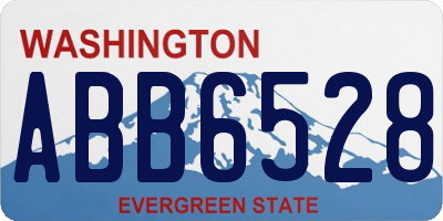 WA license plate ABB6528