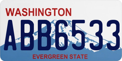 WA license plate ABB6533