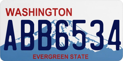 WA license plate ABB6534