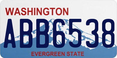 WA license plate ABB6538
